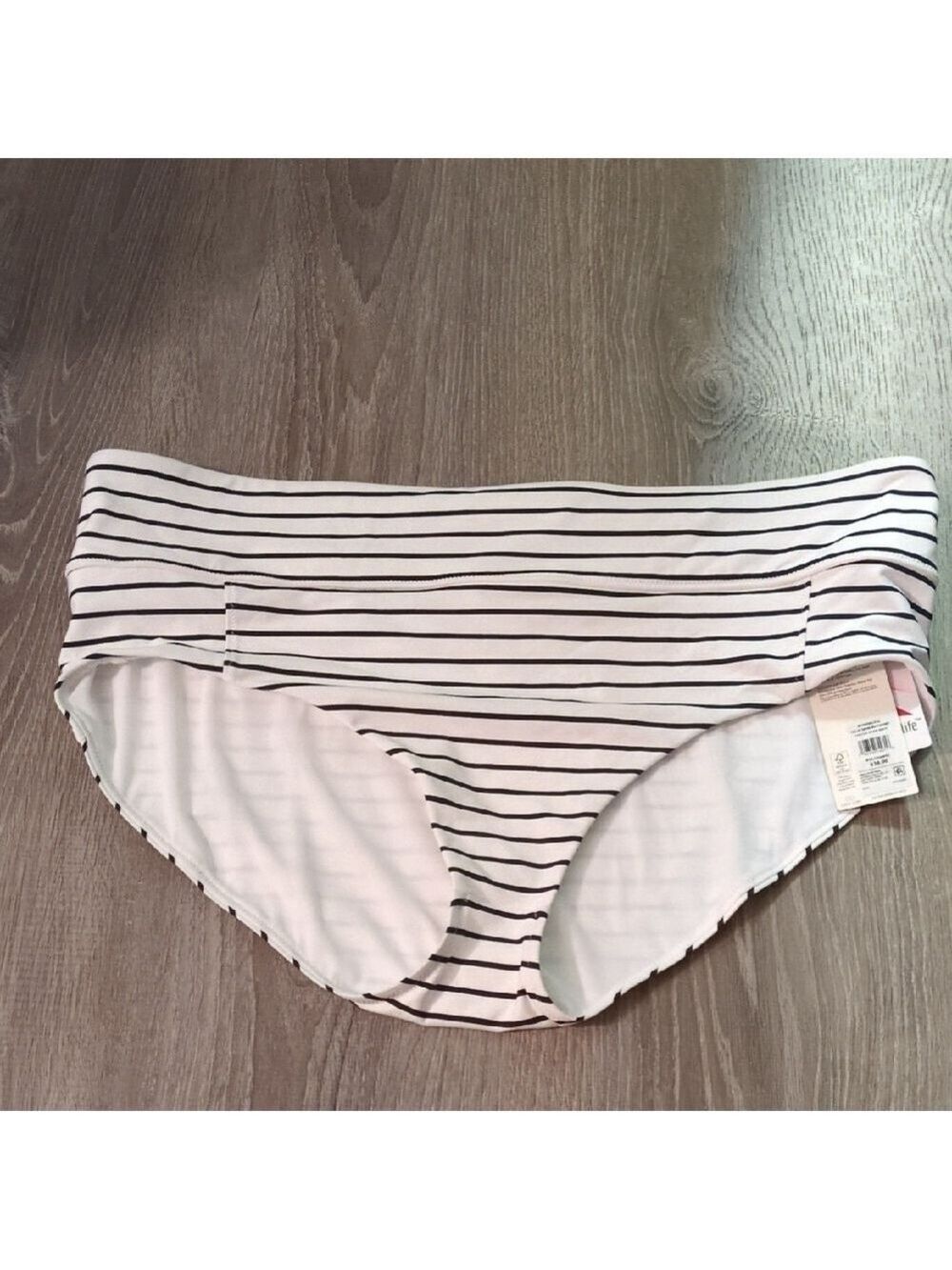 Calia Coastal Stripe White Boyshort Swim Bottoms Size XXL